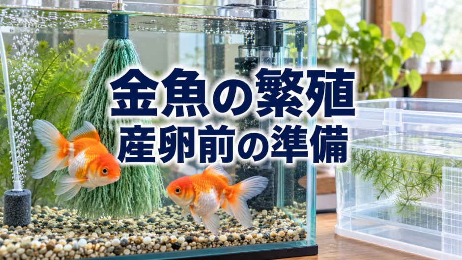 金魚の繁殖準備｜産卵前にそろえる水槽・産卵床と親魚の管理のアイキャッチ画像