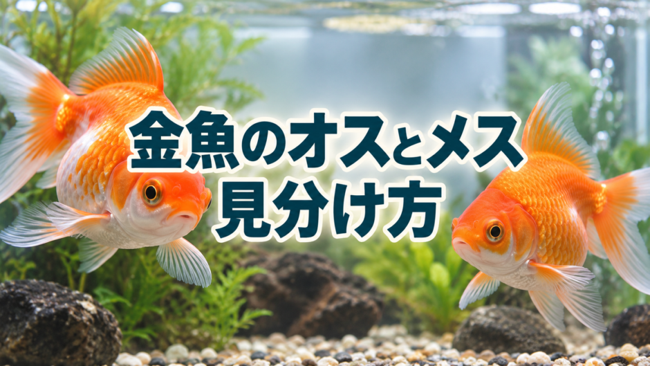 金魚のオスとメスの見分け方｜追い星・体型・生殖孔を確認のアイキャッチ画像