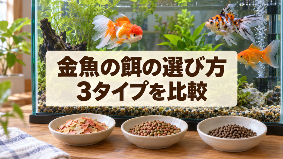 金魚の餌の選び方｜浮上性・沈下性・フレークを比較のアイキャッチ画像