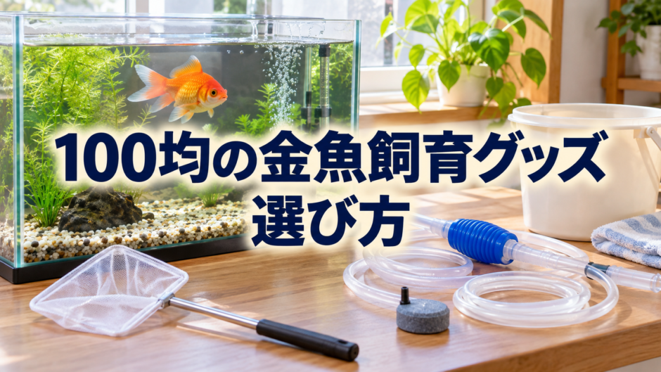 100均の金魚飼育グッズ｜使える用品と専用品を選ぶ基準のアイキャッチ画像