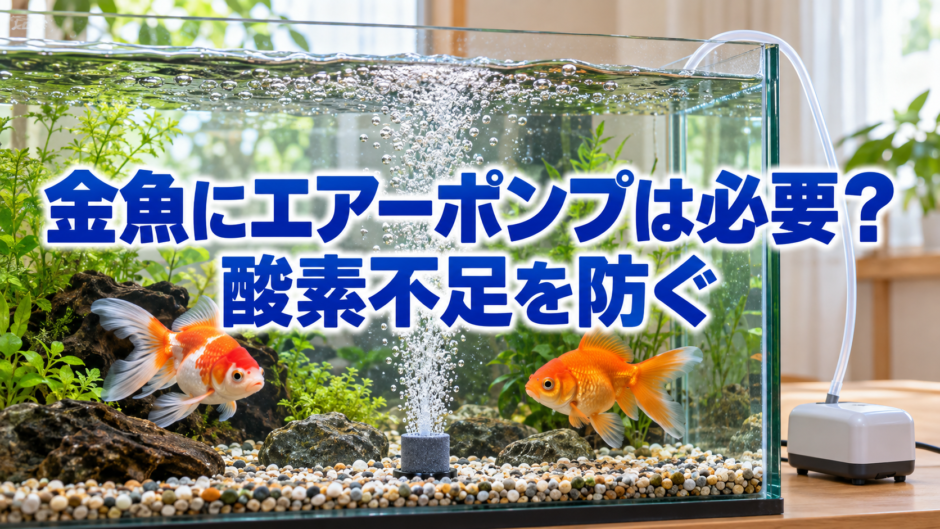 金魚にエアーポンプは必要？酸素供給の仕組みと追加する目安のアイキャッチ