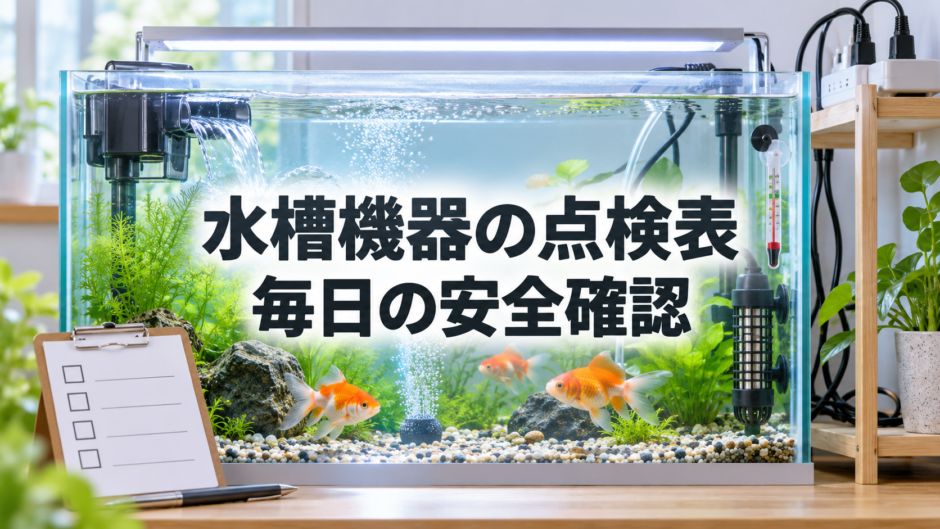 金魚水槽の機器点検表｜フィルター・エア・ヒーター・照明