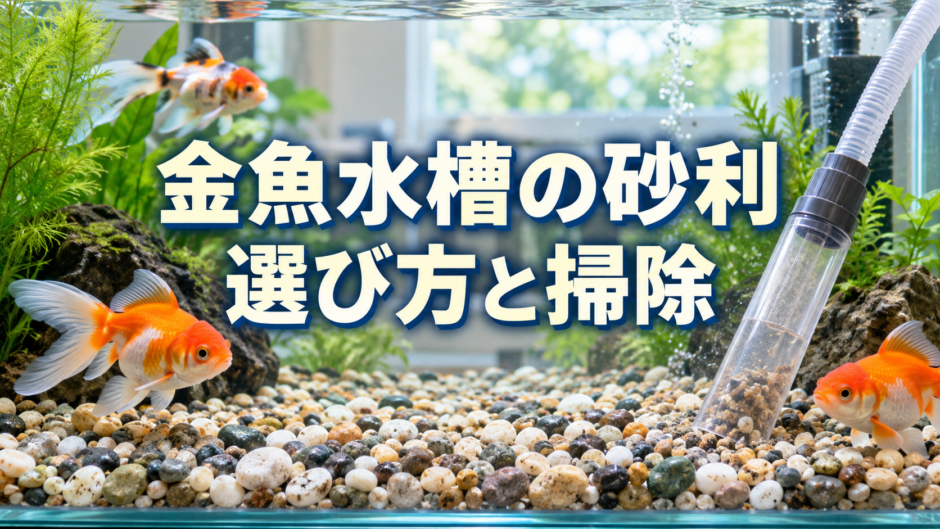 金魚水槽の砂利は必要？選び方・敷き方・掃除と砂利なしの違いのアイキャッチ