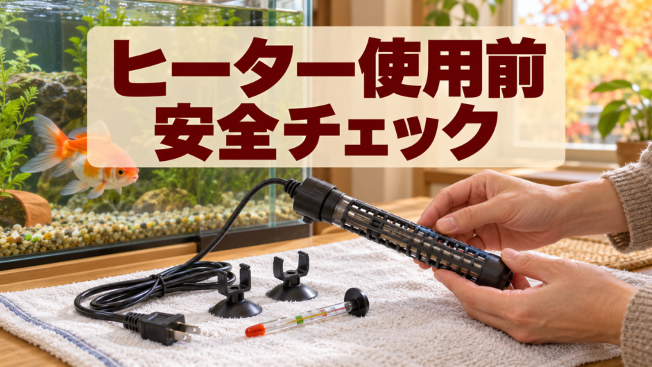 金魚水槽のヒーター使用前点検｜ひび・汚れ・キスゴムを確認
