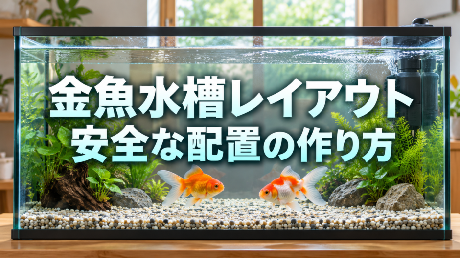 金魚水槽のレイアウト例｜泳ぎやすく掃除しやすい配置の作り方のアイキャッチ
