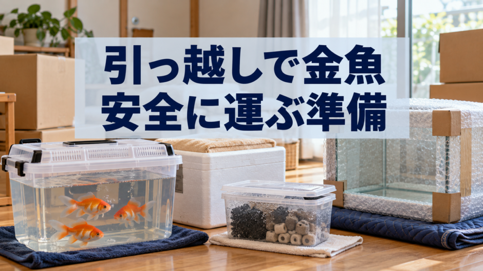 引っ越しで金魚を運ぶ方法｜水槽・ろ材・飼育水の準備