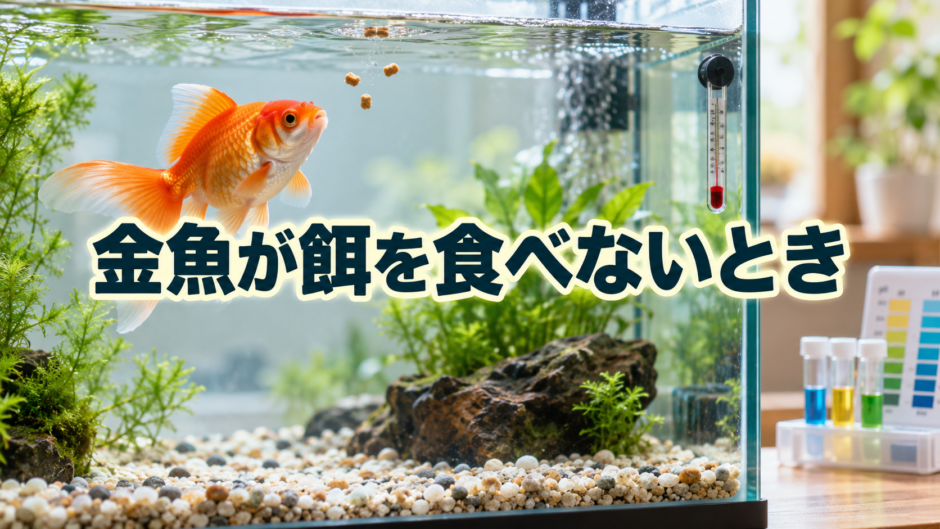 金魚が餌を食べない原因は？水温・水質・体調を確認する順番のアイキャッチ