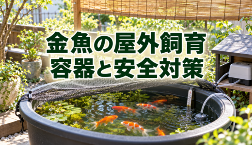 金魚の屋外飼育｜容器・日よけ・水温・外敵対策